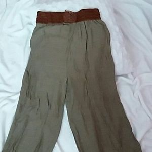 High waisted, elastic waist pants